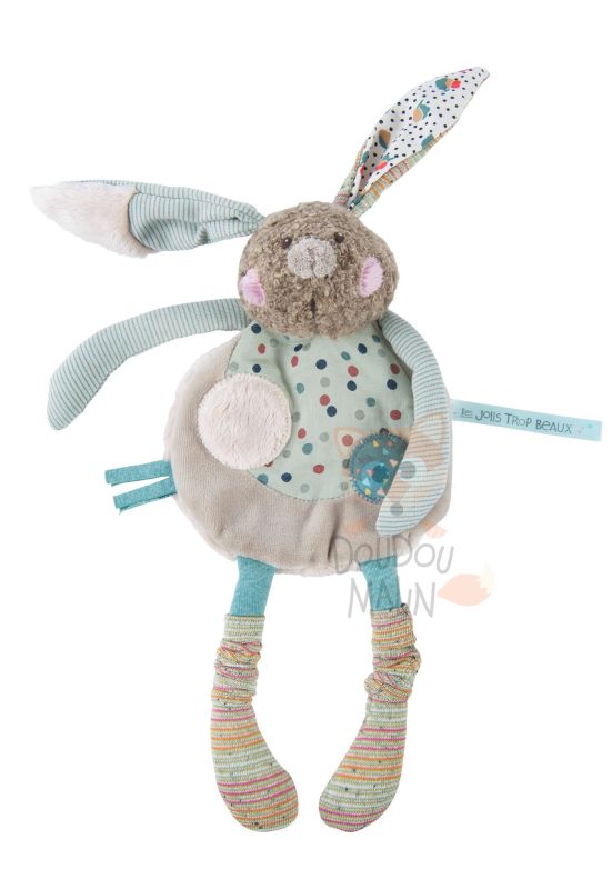  les jolis trop beaux baby comforter rabbit beige green 